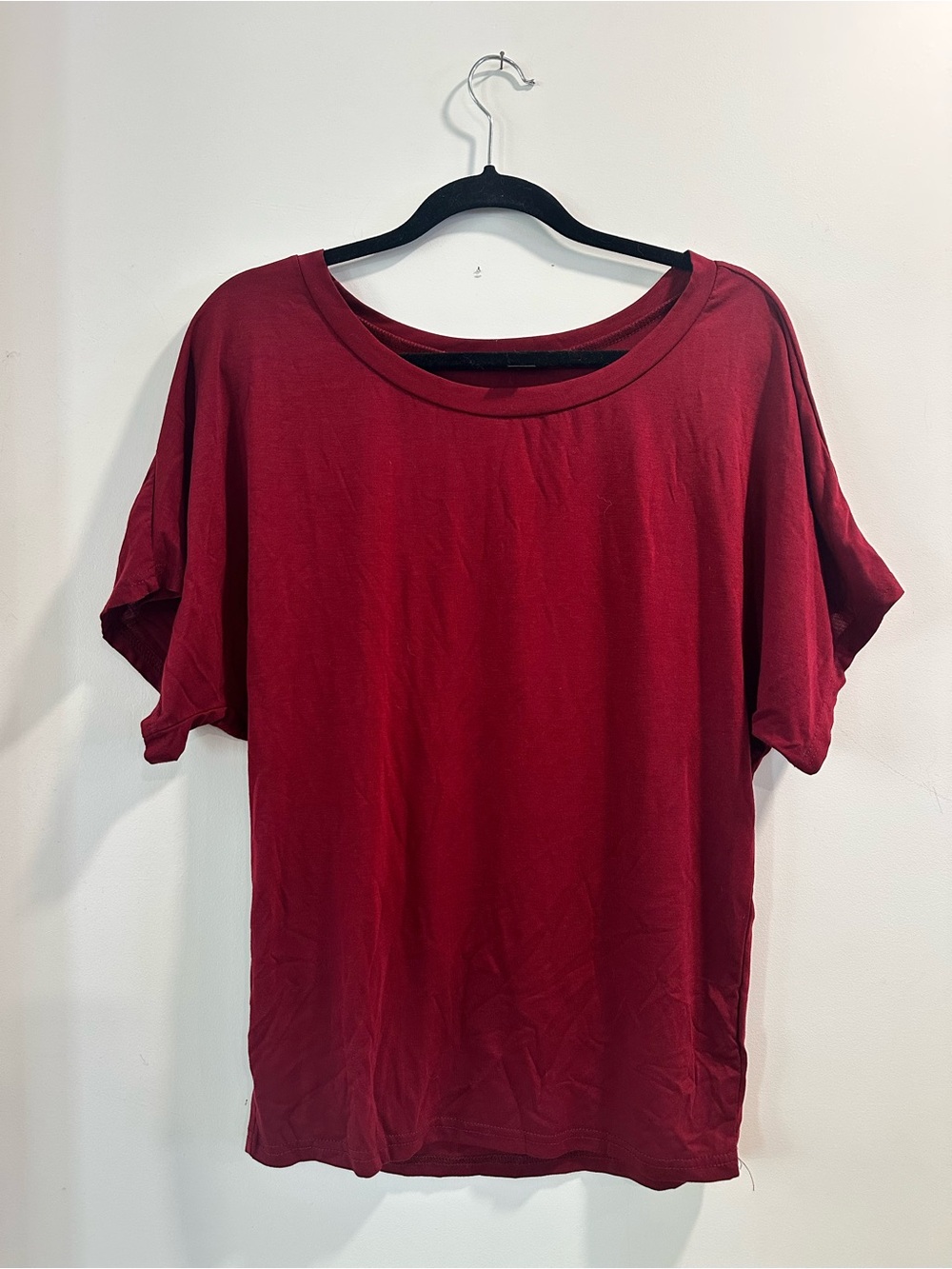 SHEIN Burgundy Short Sleeve Blouse